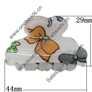 Fashional hair Clip with Acrylic, 44x29mm, Sold by Group