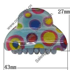 Fashional hair Clip with Acrylic, 43x27mm, Sold by Group