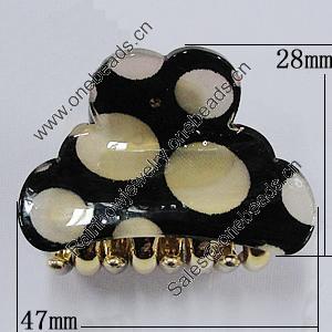 Fashional hair Clip with Acrylic, 47x28mm, Sold by Group