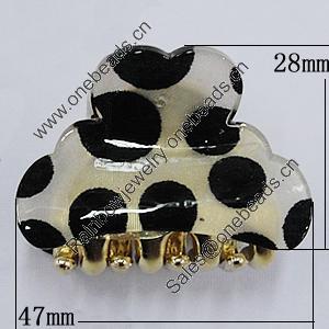 Fashional hair Clip with Acrylic, 47x28mm, Sold by Group