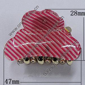 Fashional hair Clip with Acrylic, 47x28mm, Sold by Group