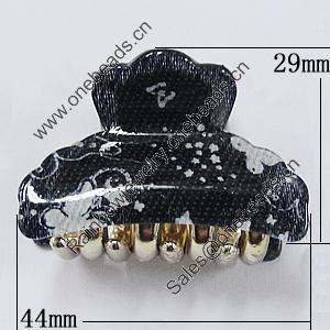 Fashional hair Clip with Acrylic, 44x29mm, Sold by Group