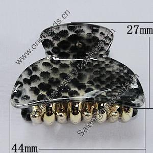 Fashional hair Clip with Acrylic, 44x27mm, Sold by Group