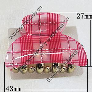 Fashional hair Clip with Acrylic, 43x27mm, Sold by Group