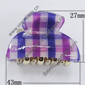 Fashional hair Clip with Acrylic, 43x27mm, Sold by Group