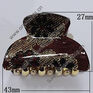 Fashional hair Clip with Acrylic, 43x27mm, Sold by Group