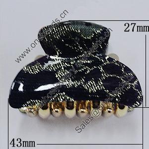 Fashional hair Clip with Acrylic, 43x27mm, Sold by Group