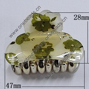 Fashional hair Clip with Acrylic, 47x28mm, Sold by Group