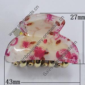 Fashional hair Clip with Acrylic, 43x27mm, Sold by Group