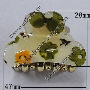 Fashional hair Clip with Acrylic, 47x28mm, Sold by Group