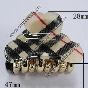 Fashional hair Clip with Acrylic, 47x28mm, Sold by Group