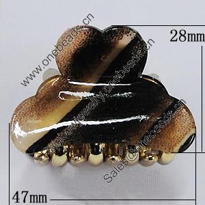 Fashional hair Clip with Acrylic, 47x28mm, Sold by Group