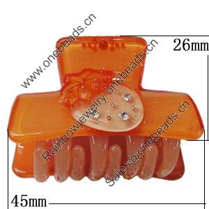Fashional hair Clip with Acrylic, 45x26mm, Sold by Group