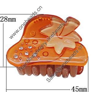 Fashional hair Clip with Acrylic, 45x28mm, Sold by Group