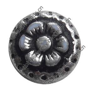 Antique Silver Plastic Beads, Flower, 8x4mm, Hole:Approx 2mm, Sold by Bag