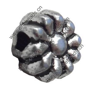 Antique Silver Plastic Beads, Flower, 6x4mm, Hole:Approx 2mm, Sold by Bag