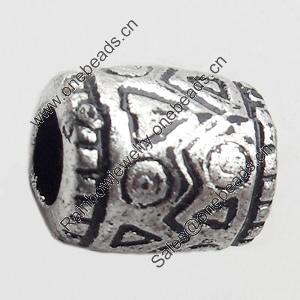 Antique Silver Plastic Beads, 9x7mm, Hole:Approx 4mm, Sold by Bag