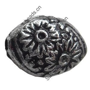 Antique Silver Plastic Beads, 13x9mm, Hole:Approx 3mm, Sold by Bag
