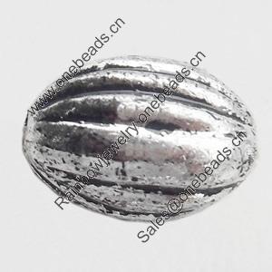 Antique Silver Plastic Beads, 11x7mm, Hole:Approx 2mm, Sold by Bag