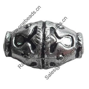 Antique Silver Plastic Beads, 15x10mm, Hole:Approx 3mm, Sold by Bag