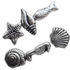 Antique Silver Plastic Beads, Mix Style, 6x15-10x13mm, Hole:Approx 3mm, Sold by Bag