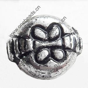 Antique Silver Plastic Beads, 13x11mm, Hole:Approx 2mm, Sold by Bag