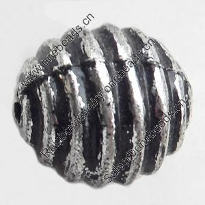 Antique Silver Plastic Beads, 10x11mm, Hole:Approx 2mm, Sold by Bag