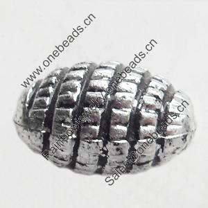 Antique Silver Plastic Beads, 11x7mm, Hole:Approx 2mm, Sold by Bag