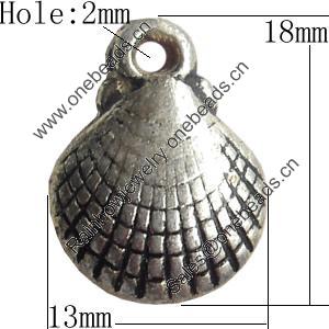Antique Silver Plastic Pendant, 13x18mm, Hole:Approx 2mm, Sold by Bag