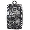 Antique Silver Plastic Pendant, 16x26mm, Hole:Approx 2mm, Sold by Bag
