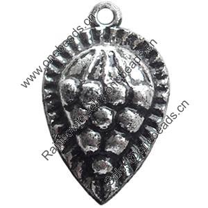 Antique Silver Plastic Pendant, 15x23mm, Hole:Approx 2mm, Sold by Bag