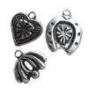 Antique Silver Plastic Pendant, Mix Style, 15x14-15x20mm, Hole:Approx 2mm, Sold by Bag