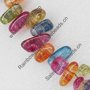 Crackle Glass Beads, Nugget, 12-20mm, Hole:Approx 1mm, Sold per 16-inch Strand 