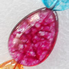 Crackle Glass Beads, Teardrop, 21x30mm, Hole:Approx 1mm, Sold per 16-inch Strand 