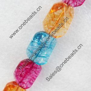 Crackle Glass Beads, 18x25mm, Hole:Approx 1mm, Sold per 16-inch Strand 