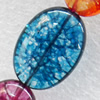 Crackle Glass Beads, Flat Oval, 18x25mm, Hole:Approx 1mm, Sold per 16-inch Strand 