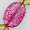 Crackle Glass Beads, Flat Oval, 13x18mm, Hole:Approx 1mm, Sold per 16-inch Strand 