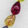 Crackle Glass Beads, Teardrop, 13x18mm, Hole:Approx 1mm, Sold per 16-inch Strand 