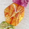 Crackle Glass Beads, Polygon, 11x15mm, Hole:Approx 1mm, Sold per 16-inch Strand 