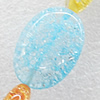Crackle Glass Beads, Flat Oval, 18x25mm, Hole:Approx 1mm, Sold per 16-inch Strand 