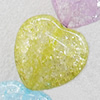 Crackle Glass Beads, Heart, 20mm, Hole:Approx 1mm, Sold per 16-inch Strand 