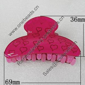 Fashional hair Clip with Acrylic, 69x36mm, Sold by Group