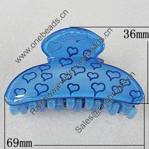 Fashional hair Clip with Acrylic, 69x36mm, Sold by Group