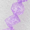 Crackle Glass Beads, Square, 12mm, Hole:Approx 1mm, Sold per 16-inch Strand 