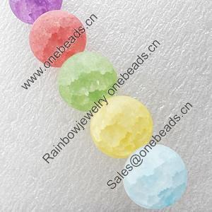 Matte Crackle Glass Beads, Round, 16mm, Hole:Approx 1mm, Sold per 16-inch Strand 