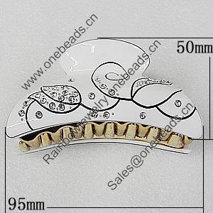 Fashional hair Clip with Acrylic, 95x50mm, Sold by Group