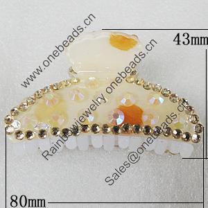 Fashional hair Clip with Acrylic, 80x43mm, Sold by Group