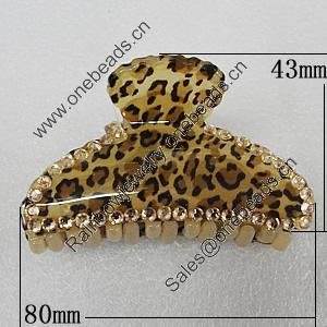 Fashional hair Clip with Acrylic, 80x43mm, Sold by Group