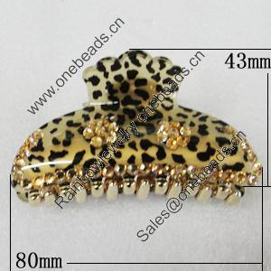 Fashional hair Clip with Acrylic, 80x43mm, Sold by Group