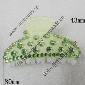 Fashional hair Clip with Acrylic, 80x43mm, Sold by Group